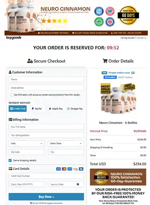 Neuro Cinnamon Neuro Cinnamon Order Page